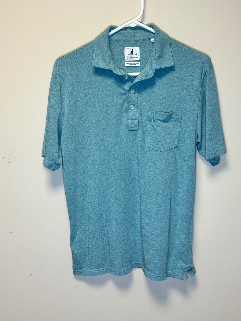 Johnnie-O Hangin’ Out Men’s Polo Shirt Size S Teal Green – Short Sleeve